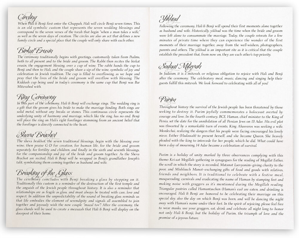 Photograph of Prayer for Israel-Jewish Wedding Programs