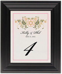 Framed Photograph of Colorful Shield of David Table Numbers