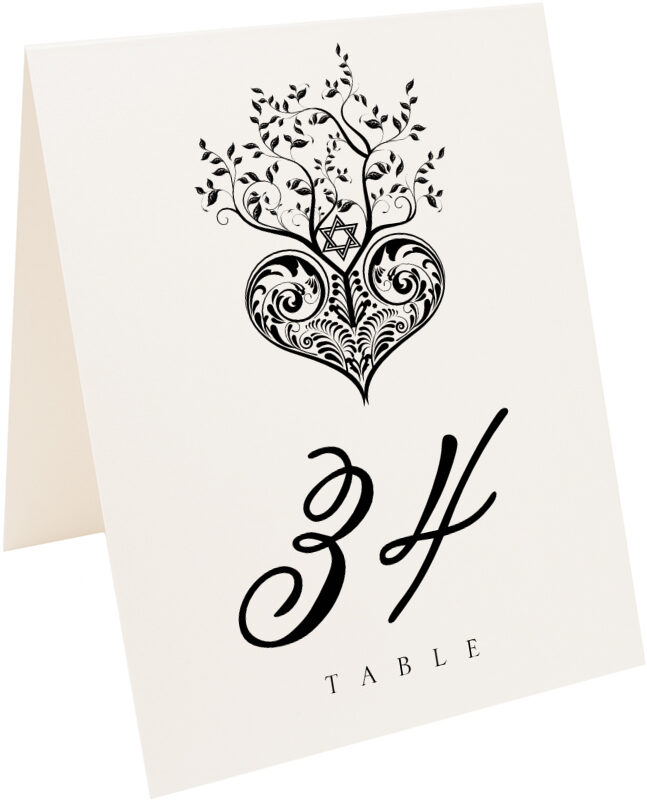 Photograph of Tented Tree of Life Heart Table Numbers