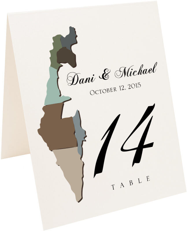 Photograph of Tented Map of Israel Table Numbers