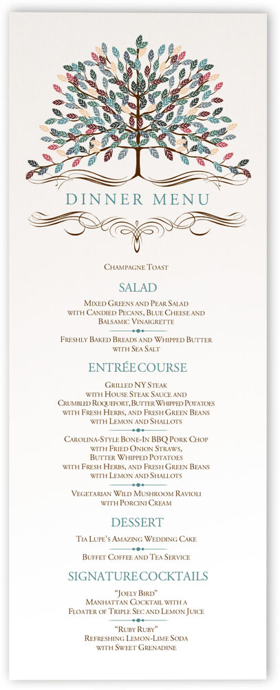 Photograph of Arbor Day Wedding Menus