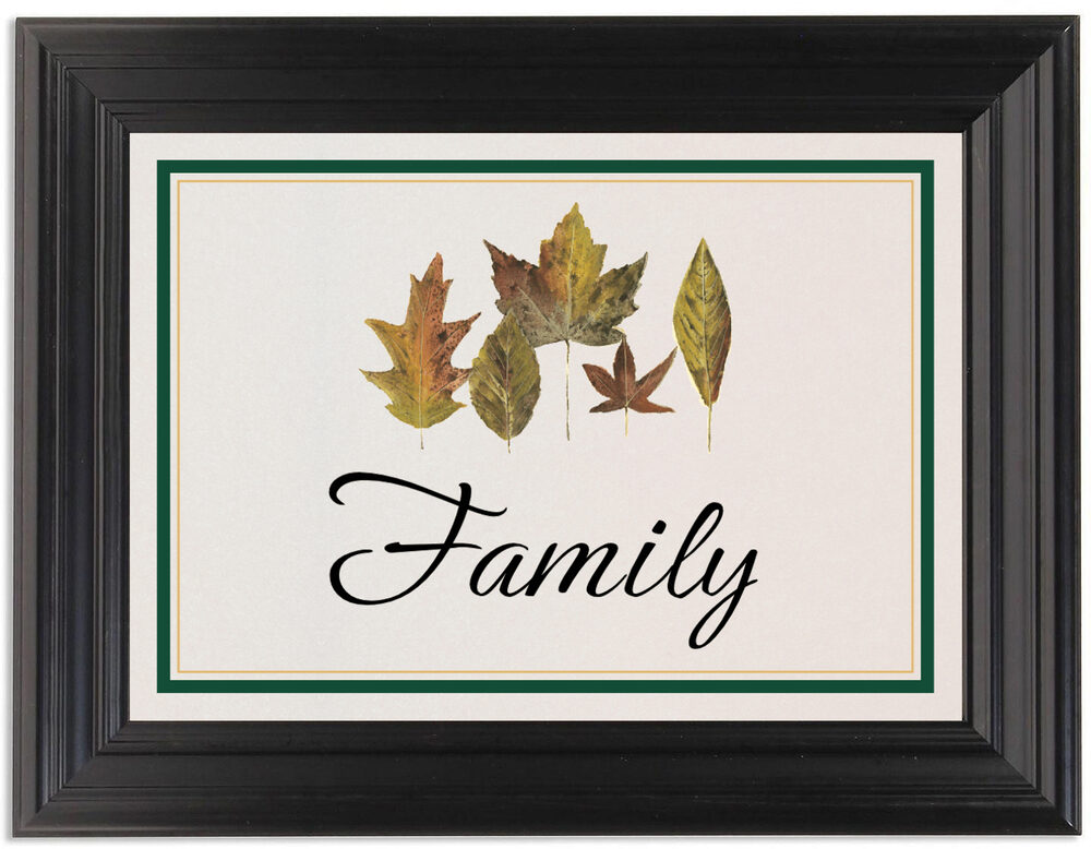 Framed Photograph of Five Leaves Table Names