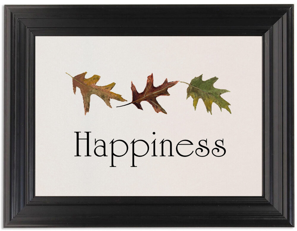 Framed Photograph of Leaf Pattern Assortment Table Names