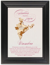 Framed Photograph of Map Of India Memorabilia Cards