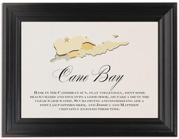 Framed Photograph of Map of St. Croix Memorabilia Cards