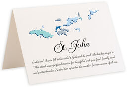 Photograph of Tented Map of the Virgin Islands 2 Memorabilia Cards