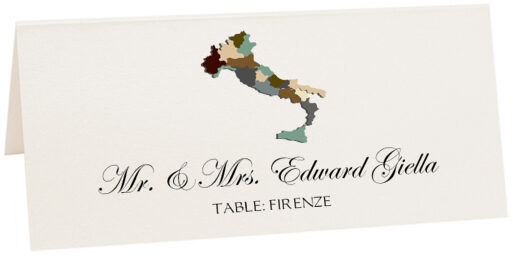 Photograph of Tented Map of Italy Place Cards