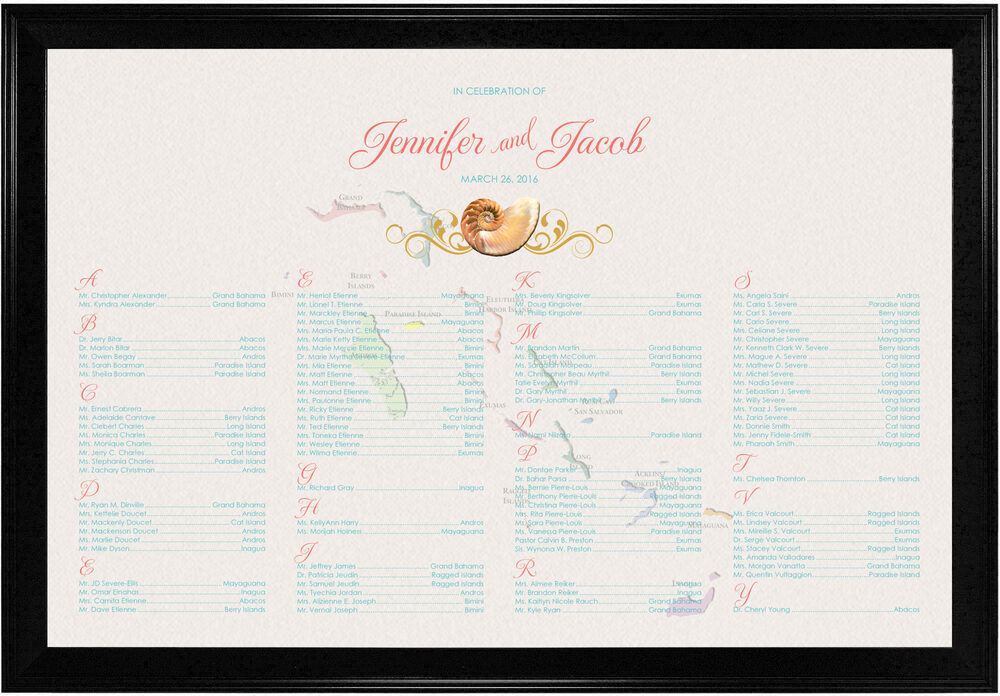 Photograph of Map of the Bahamas Seating Charts