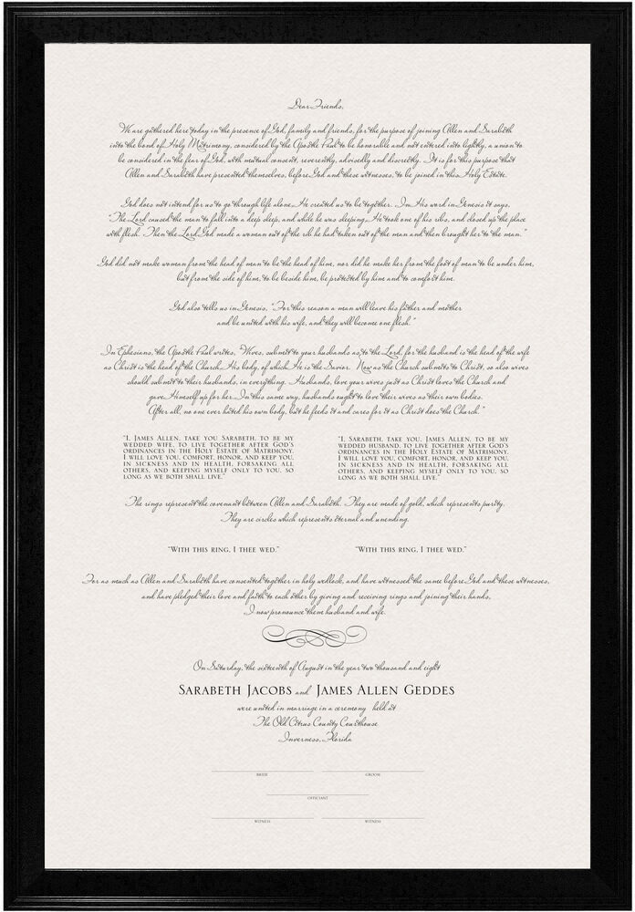 Photograph of Courthouse Wedding Wedding Certificates