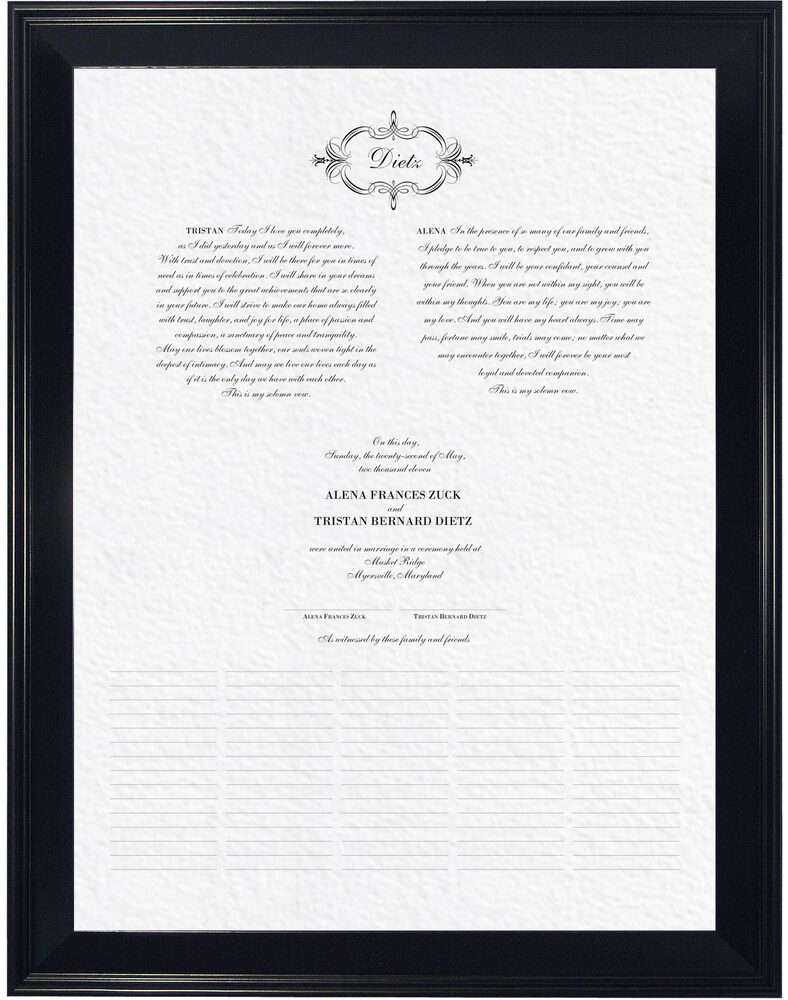Photograph of Elegance Traditional Wedding Certificates