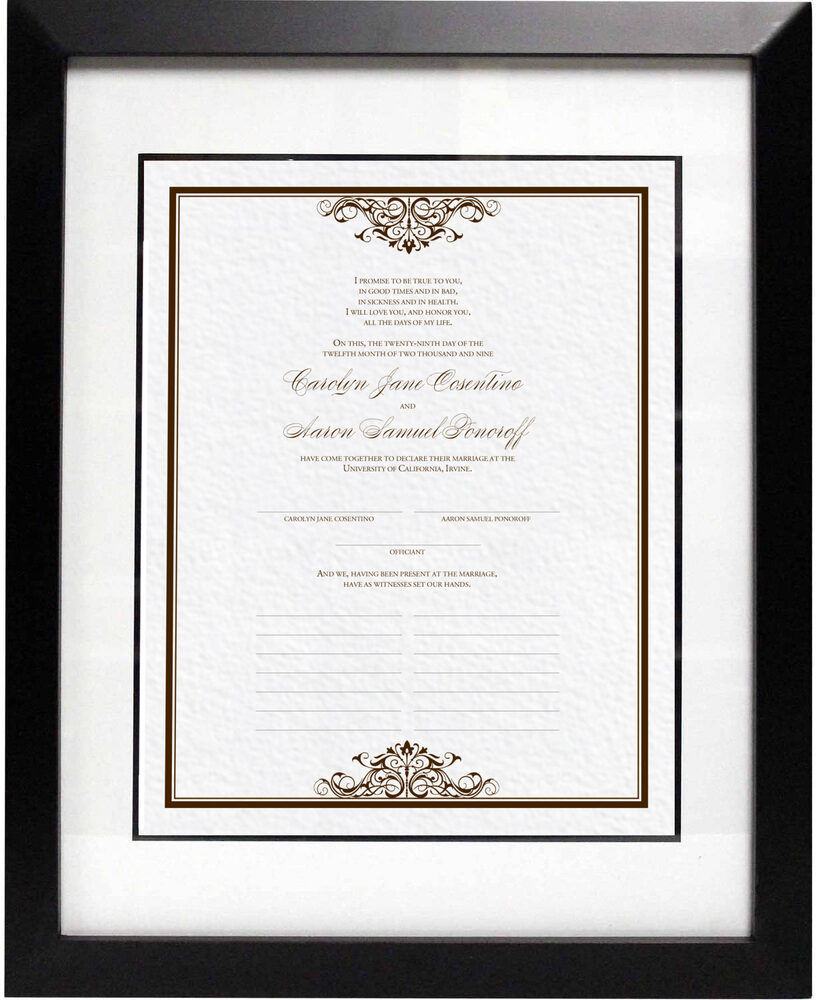 Photograph of Emerson Vintage Top & Bottom Wedding Certificates