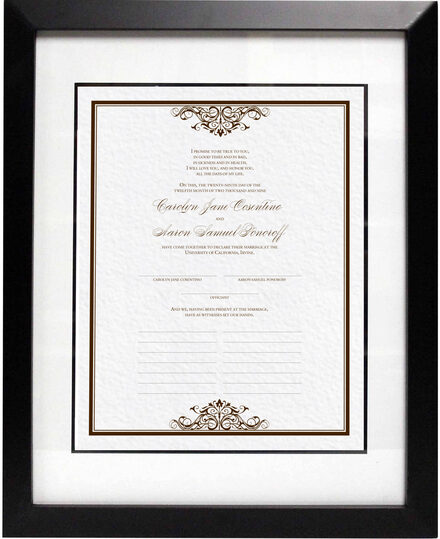 Vintage Wedding Certificate Emerson Wedding Document