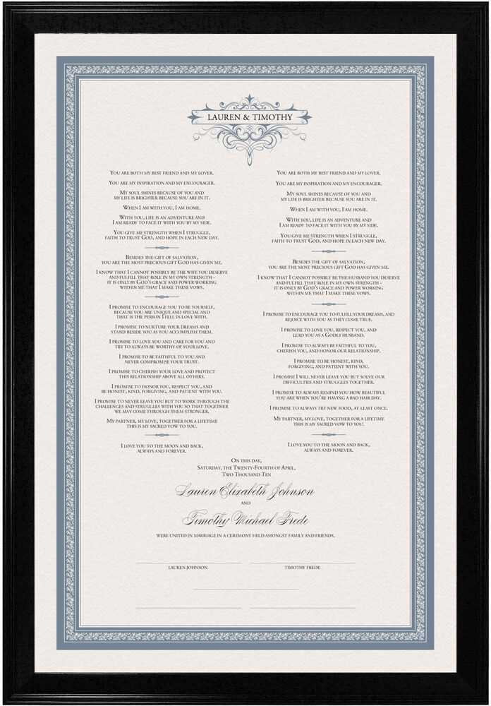 Photograph of Flirty Eyes Celtic Vine Wedding Certificates