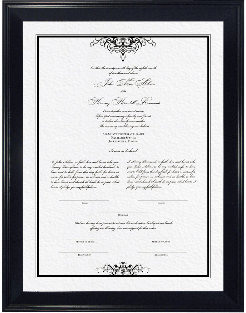 Photograph of Flirty Eyes Top & Bottom Wedding Certificates