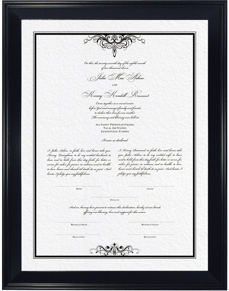 Photograph of Flirty Eyes Top & Bottom Wedding Certificates