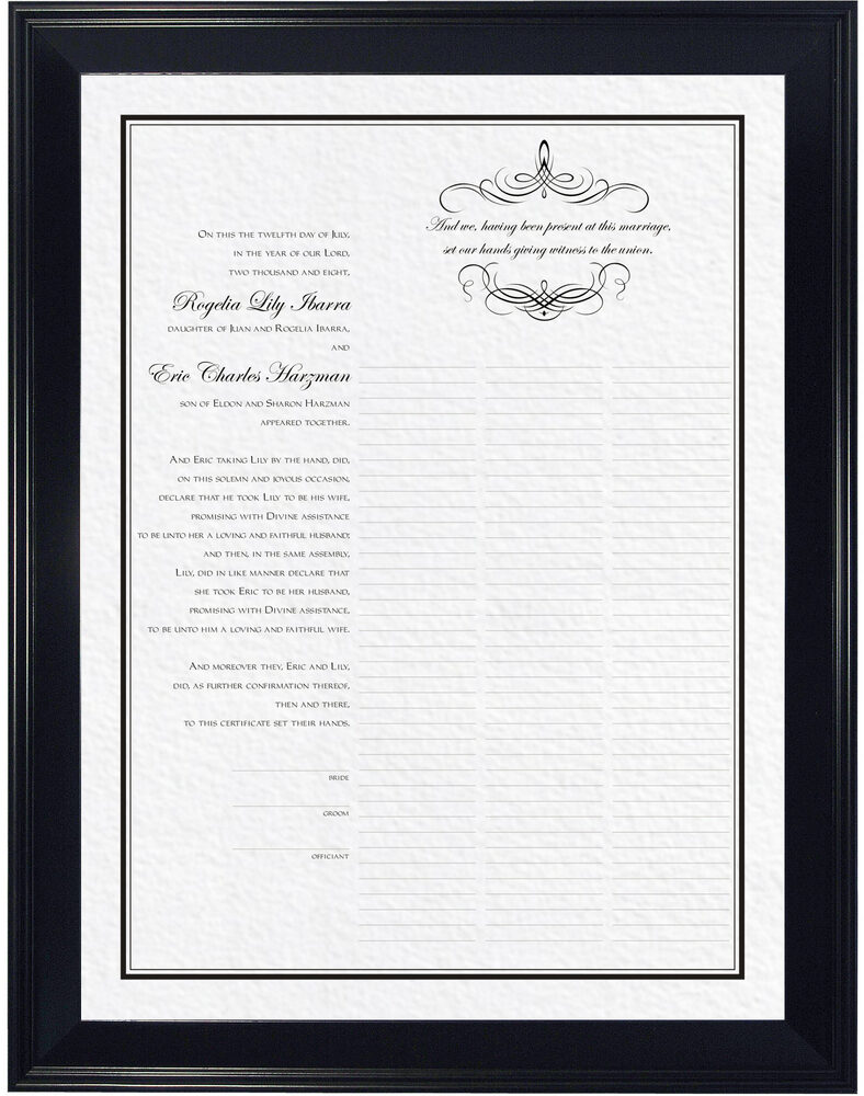 Photograph of Flourish Monogram 04 Wedding Certificates