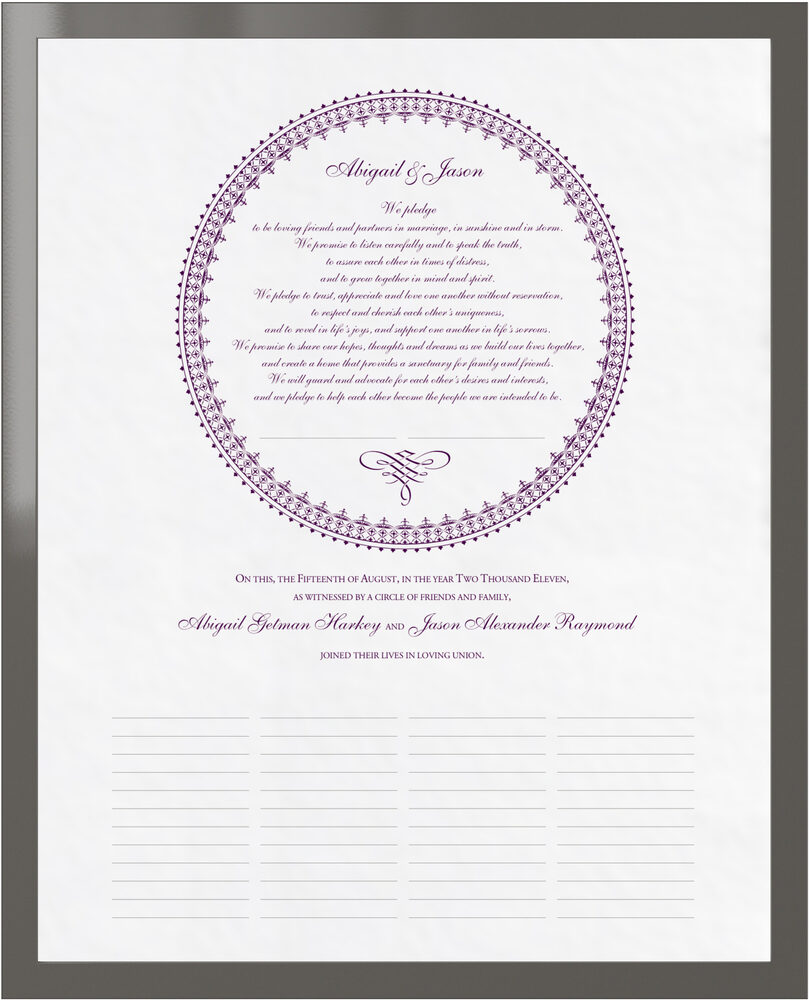 Photograph of India Inspired Circle Wedding Certificates