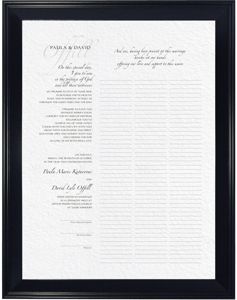 Photograph of Justified Left Wedding Certificates