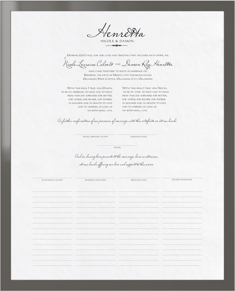 Photograph of Miss Le Gatees and Imperial Wedding Certificates