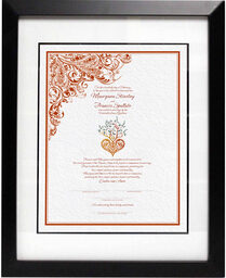 Photograph of Paisley Power Tree of Life Heart Wedding Certificates