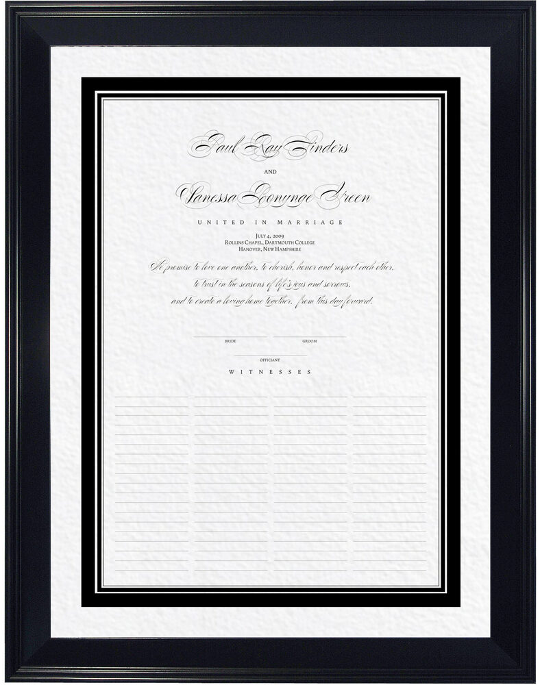 Photograph of Poem Script Traditional Wedding Certificates
