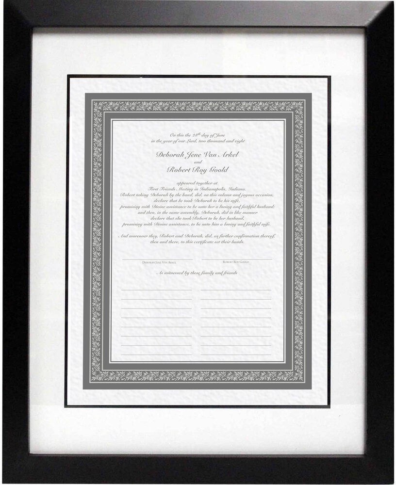 Photograph of Snell Classic Wedding Certificates