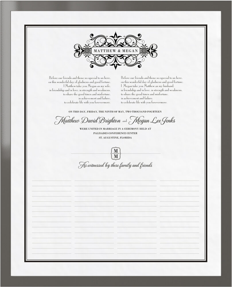 Photograph of Time Machine Wedding Certificates