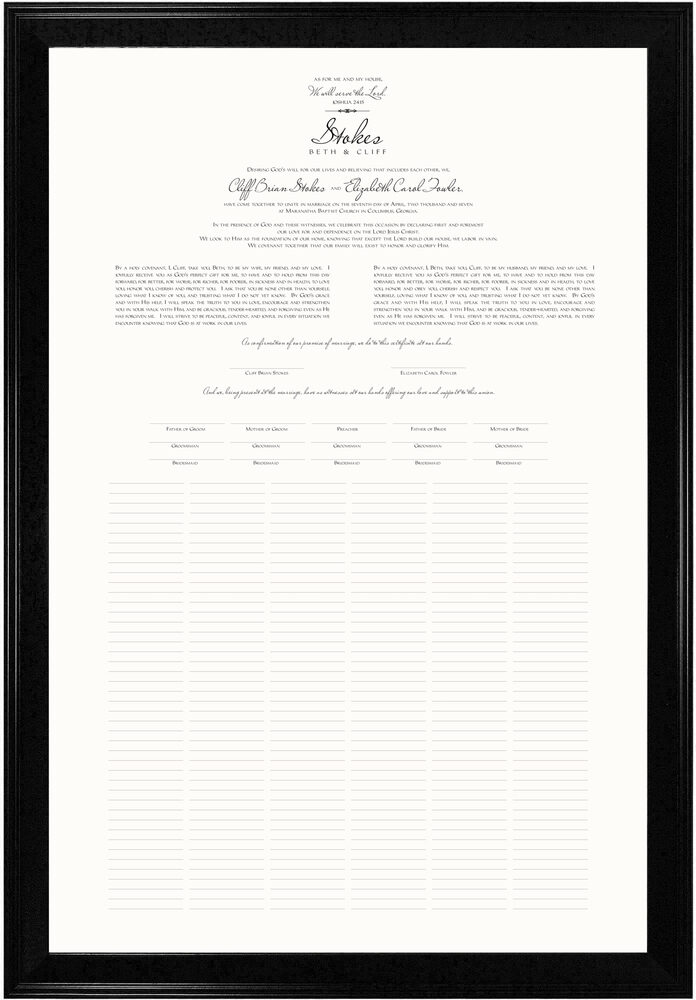 Photograph of Vows Side by Side Wedding Certificates