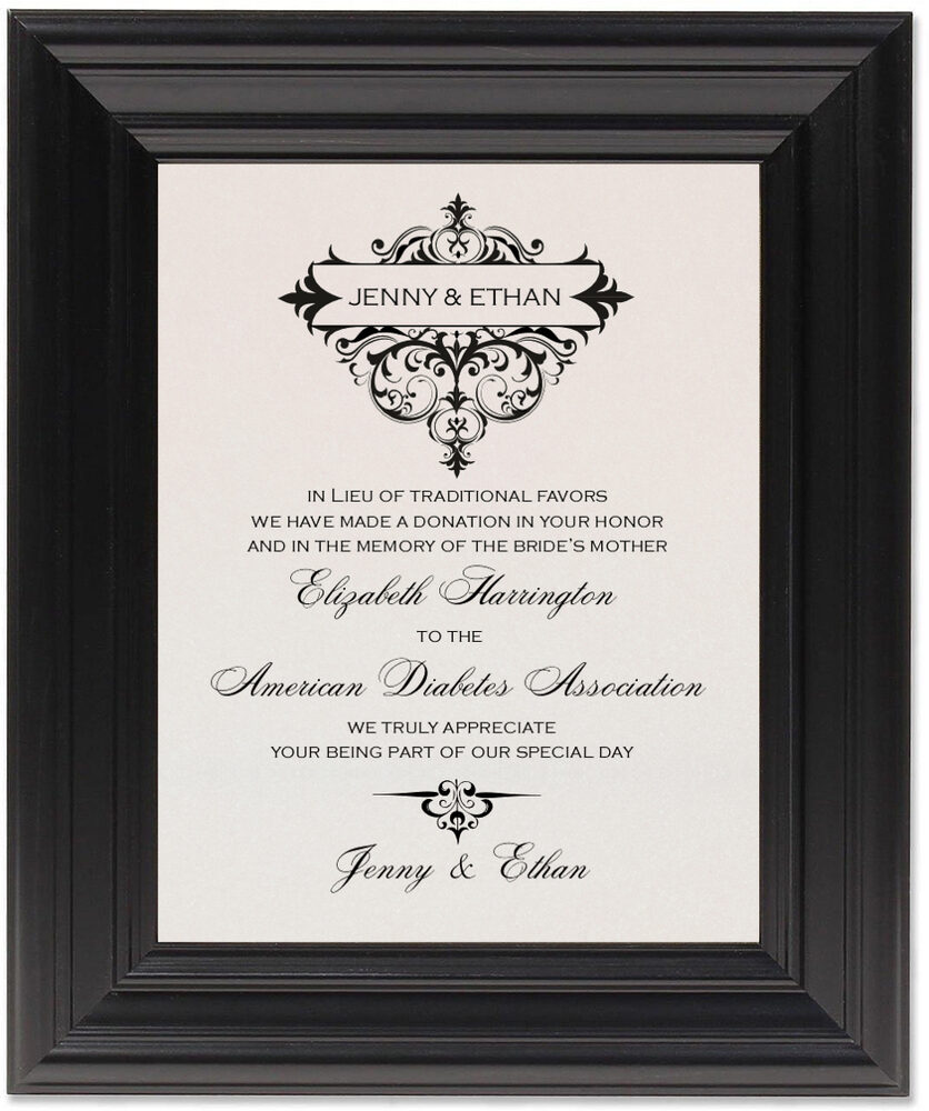 Framed Photograph of Abbey Cocktail Donation Cards