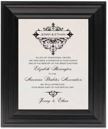 Framed Photograph of Abbey Cocktail Donation Cards