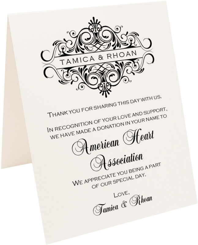 Photograph of Tented Accordion Donation Cards