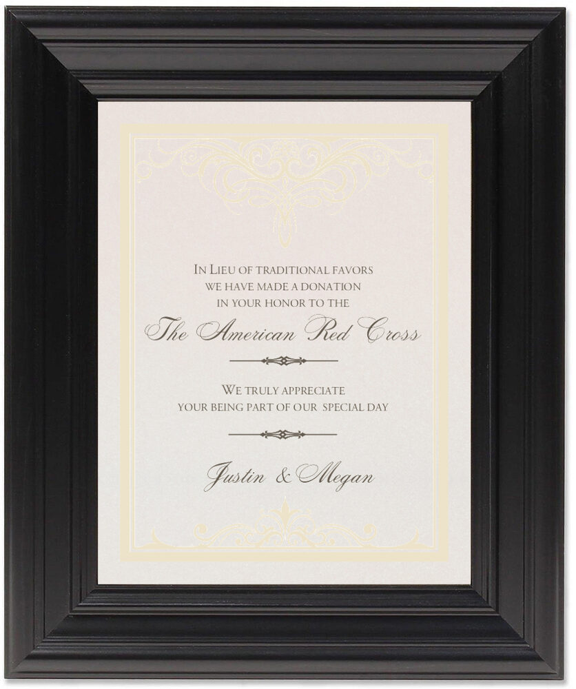 Framed Photograph of Flirty Eyes Top and Bottom Donation Cards