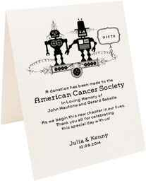 Photograph of Tented Geek Wedding Love Machine Donation Cards