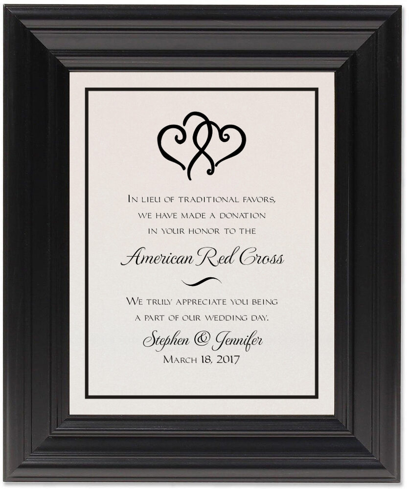 Framed Photograph of Linked Hearts Donation Cards