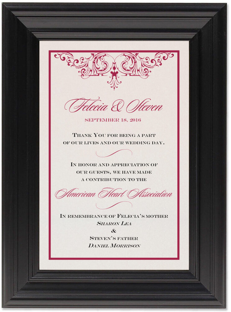 Framed Photograph of Song Donation Cards
