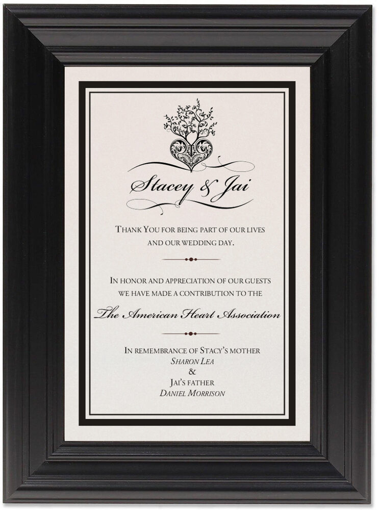 Framed Photograph of Tree of Life Heart Donation Cards