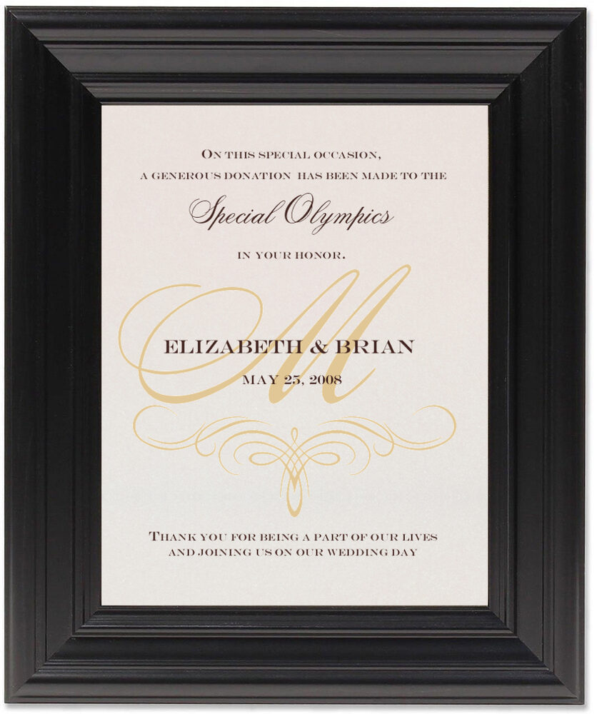 Framed Photograph of Flourish Monogram 09 Donation Cards