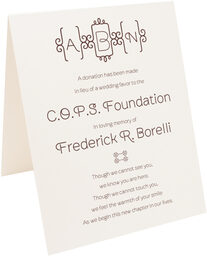 Photograph of Tented Brownstone Brackets Donation Cards
