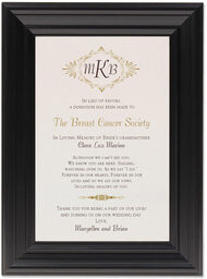 Framed Photograph of Carmine Tango Monogram Donation Cards