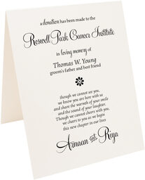 Photograph of Tented Feel Script Monogram Donation Cards