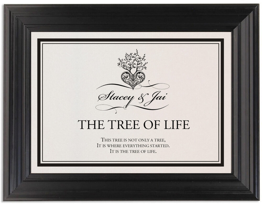 Framed Photograph of Tree of Life Heart Memorabilia Cards