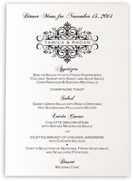 Photograph of Accordion Wedding Menus