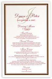 Photograph of Bracha Wedding Menus