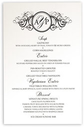 Photograph of Curly Sue Wedding Menus