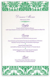 Photograph of Damask Twist Wedding Menus