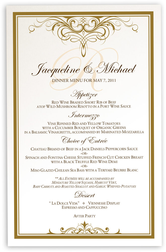 Photograph of Flirty Eyes Top & Bottom Wedding Menus