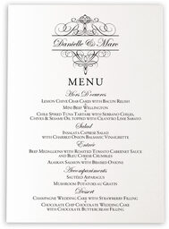 Photograph of Flourish Monogram 01 Wedding Menus