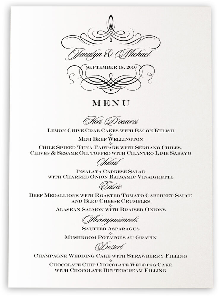 Photograph of Flourish Monogram 04 Wedding Menus