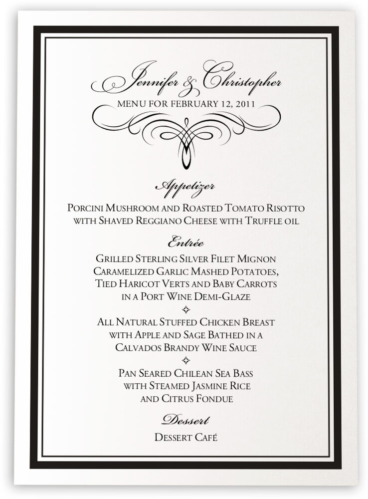 Photograph of Flourish Monogram 09 Wedding Menus