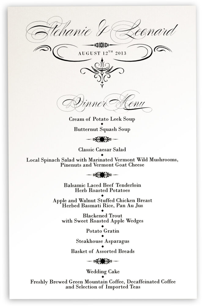 Photograph of French Typographic Library 11 Wedding Menus
